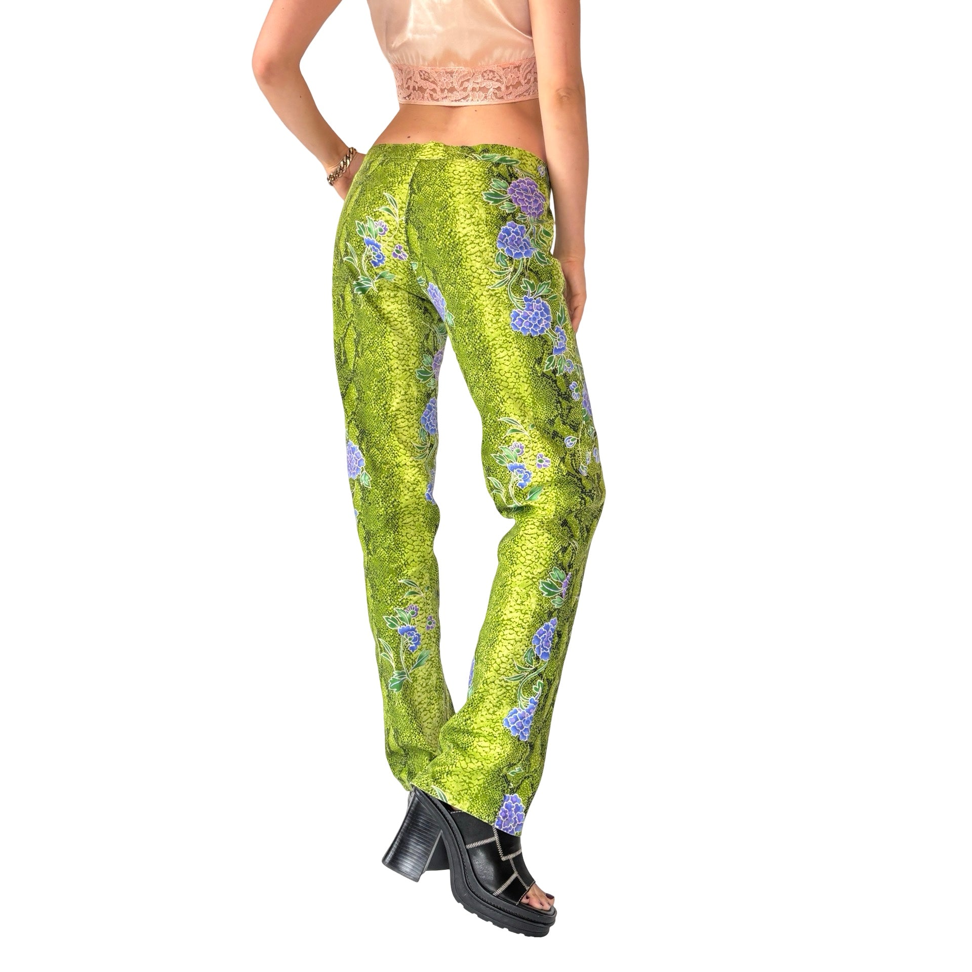 Y2K Snakeskin Print Pants (S)