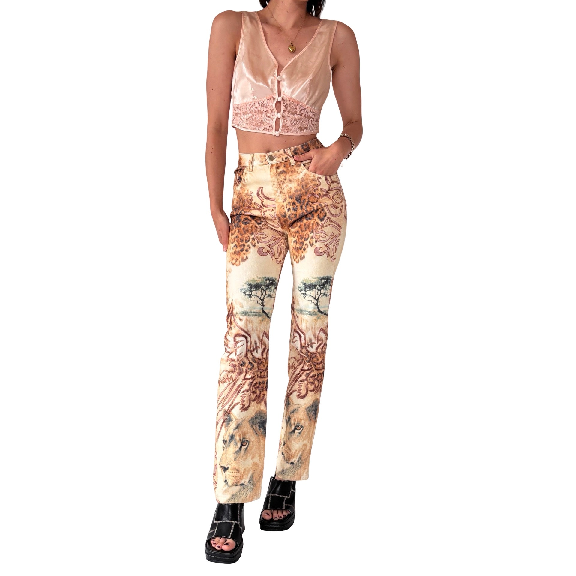 2000s Safari Print Pants (XS/S)