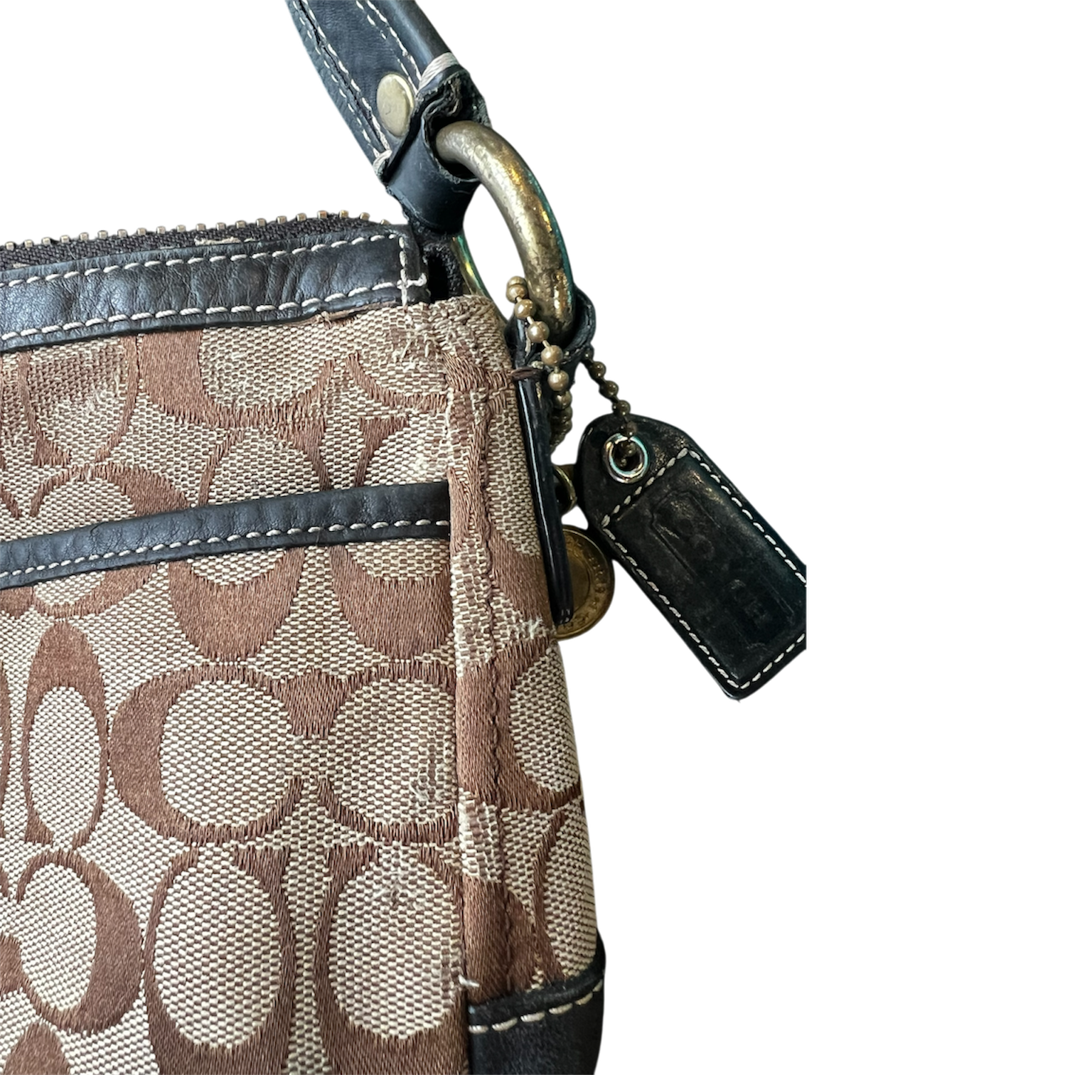 Vintage Coach Brown Logo Baguette