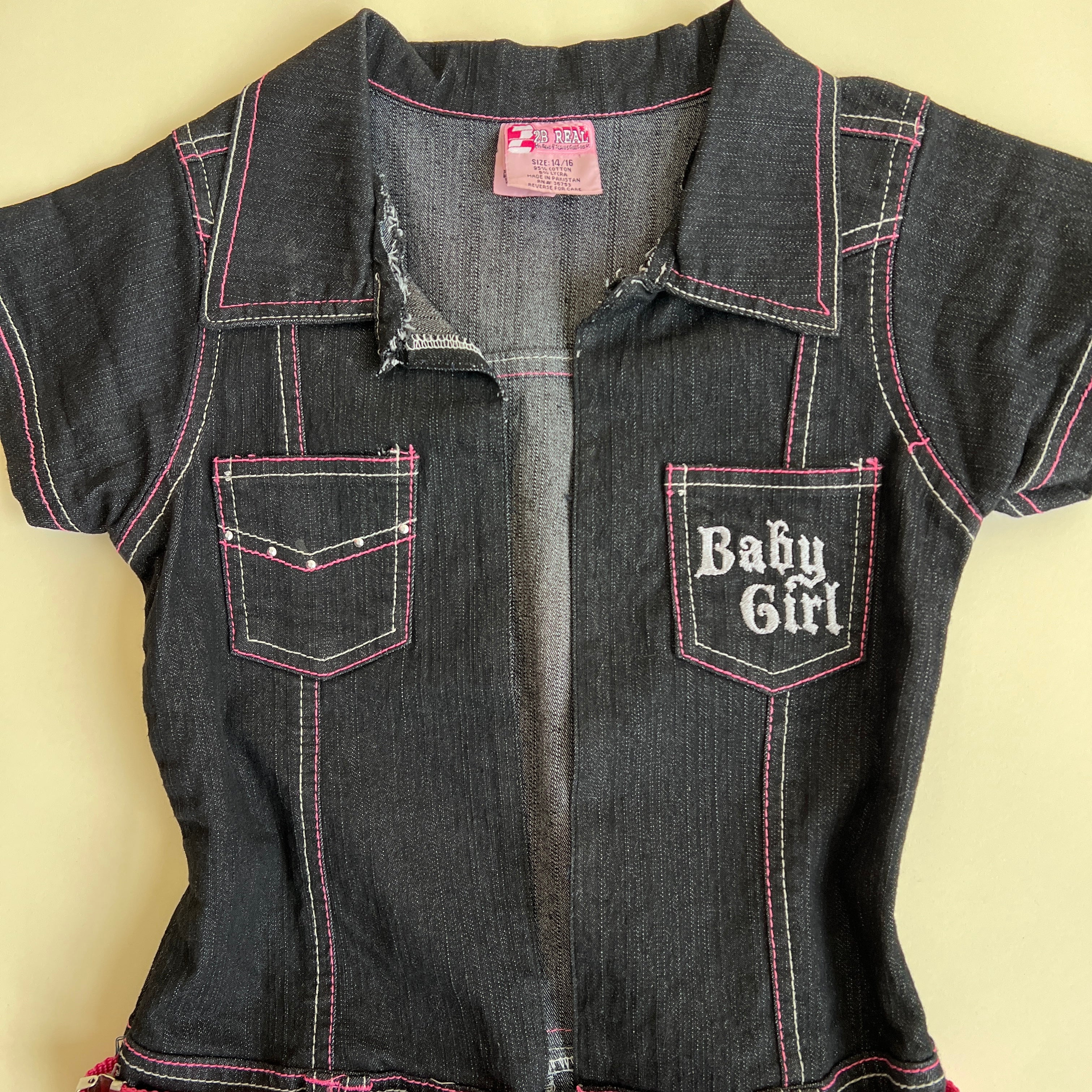 00s Babygirl belted denim mini dress (S)