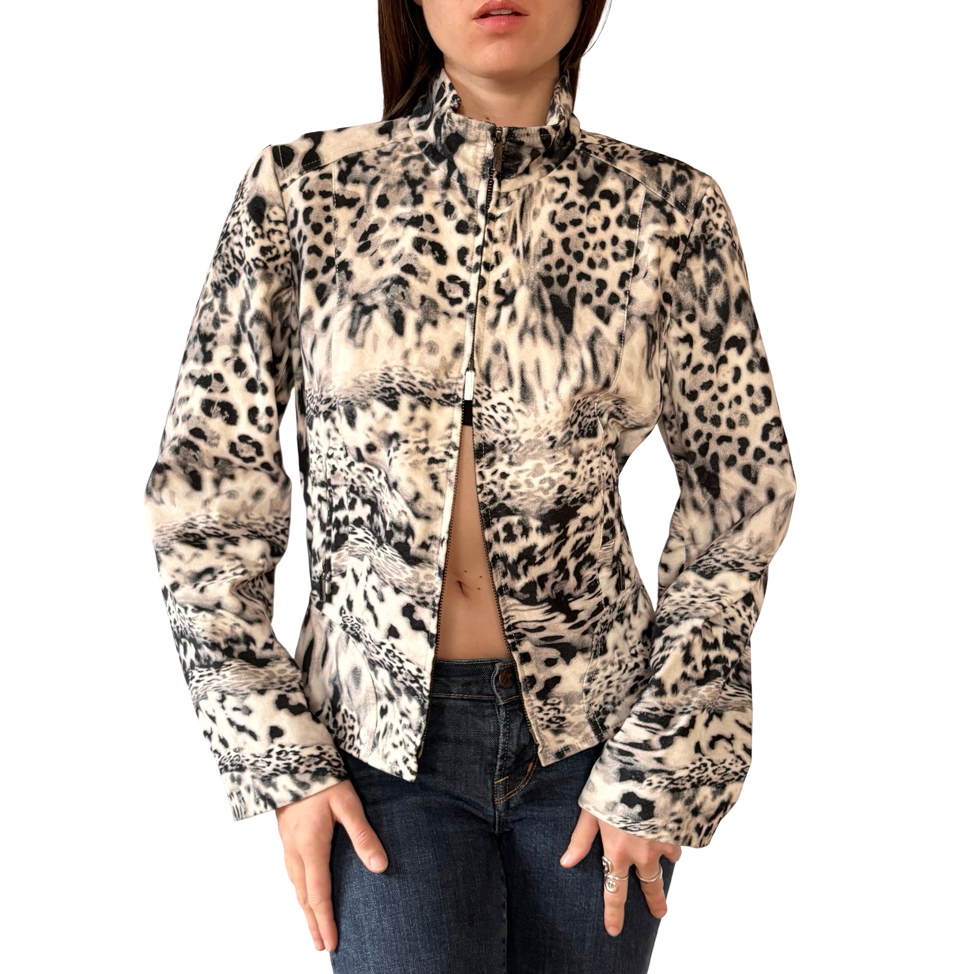 Y2K Snow Leopard Jacket (M) – Holy Thrift