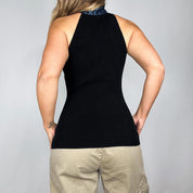 Vintage Silk Knit Scarf Detail Top (M)