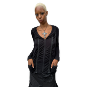 Vintage Gothic Whimsygoth Zip Up Longsleeve (M)