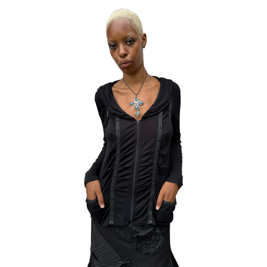 Vintage Gothic Whimsygoth Zip Up Longsleeve (M)