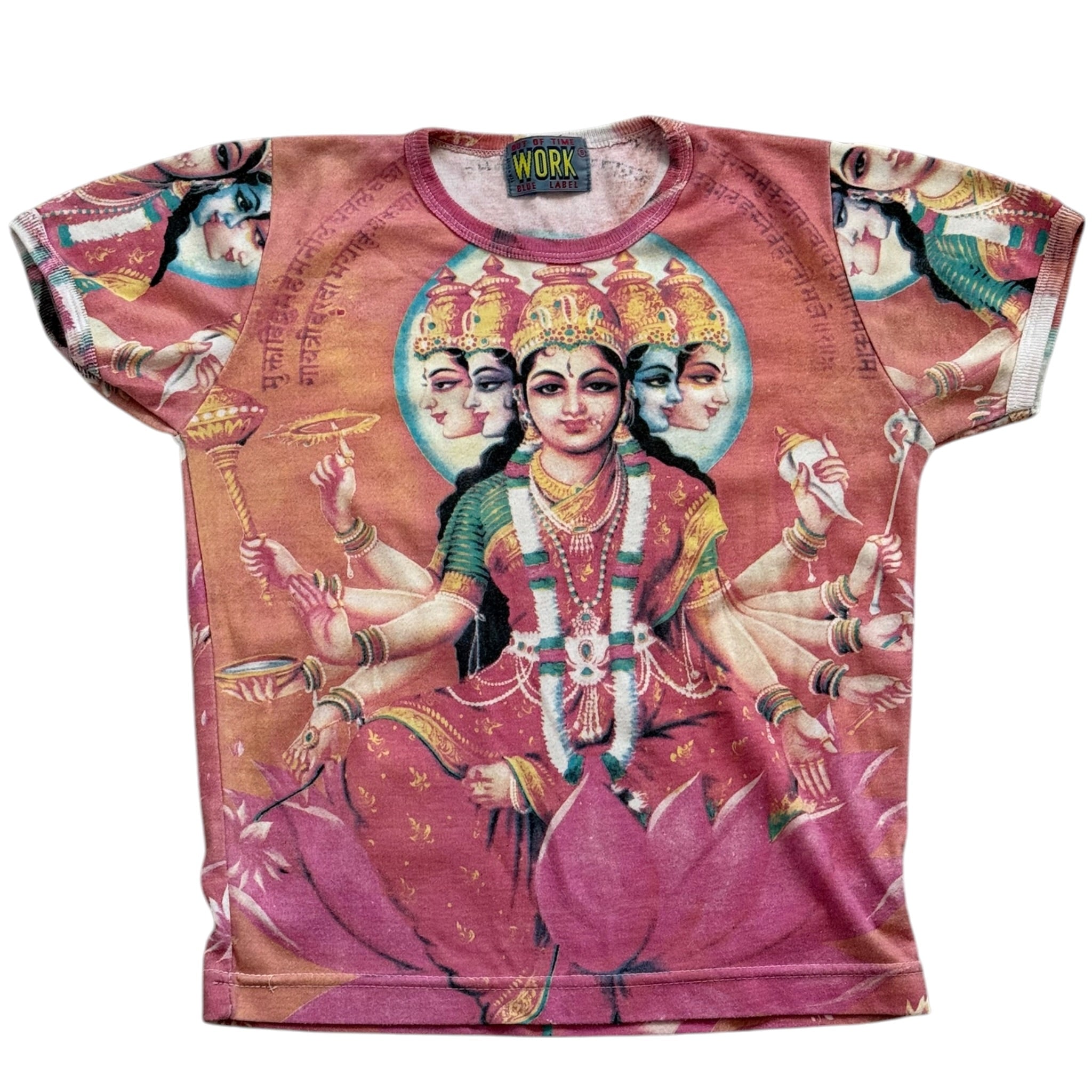 90s GAYATRI MATA aop graphic baby tee (XS/S)