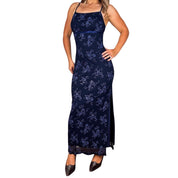 90s Floral Mesh Maxi Dress (S/M)