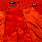 Y2K Orange Velour and Satin Track Suit (S/M)