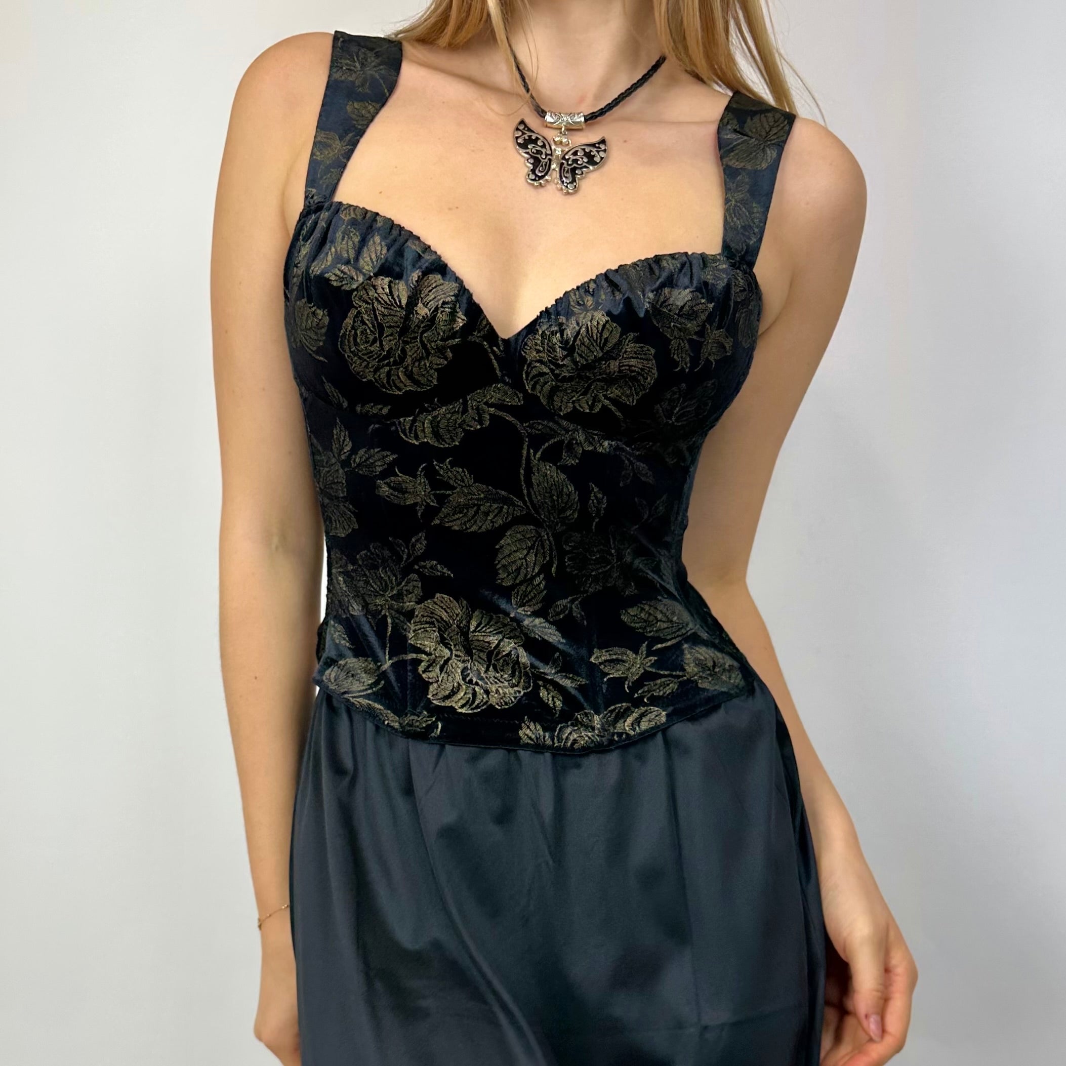Vintage 90’s La Perla Deep Navy Velvet Bustier (S/M)