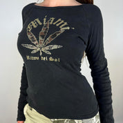 Vintage Camo Cannabis Graphic Long Sleeve (S)
