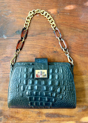 Croc embossed black vintage BRAHMIN