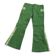 Utility green low rise flare cargo pants (L)