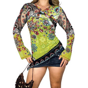 ANAC Asymmetrical Mesh Wrap Top (M)