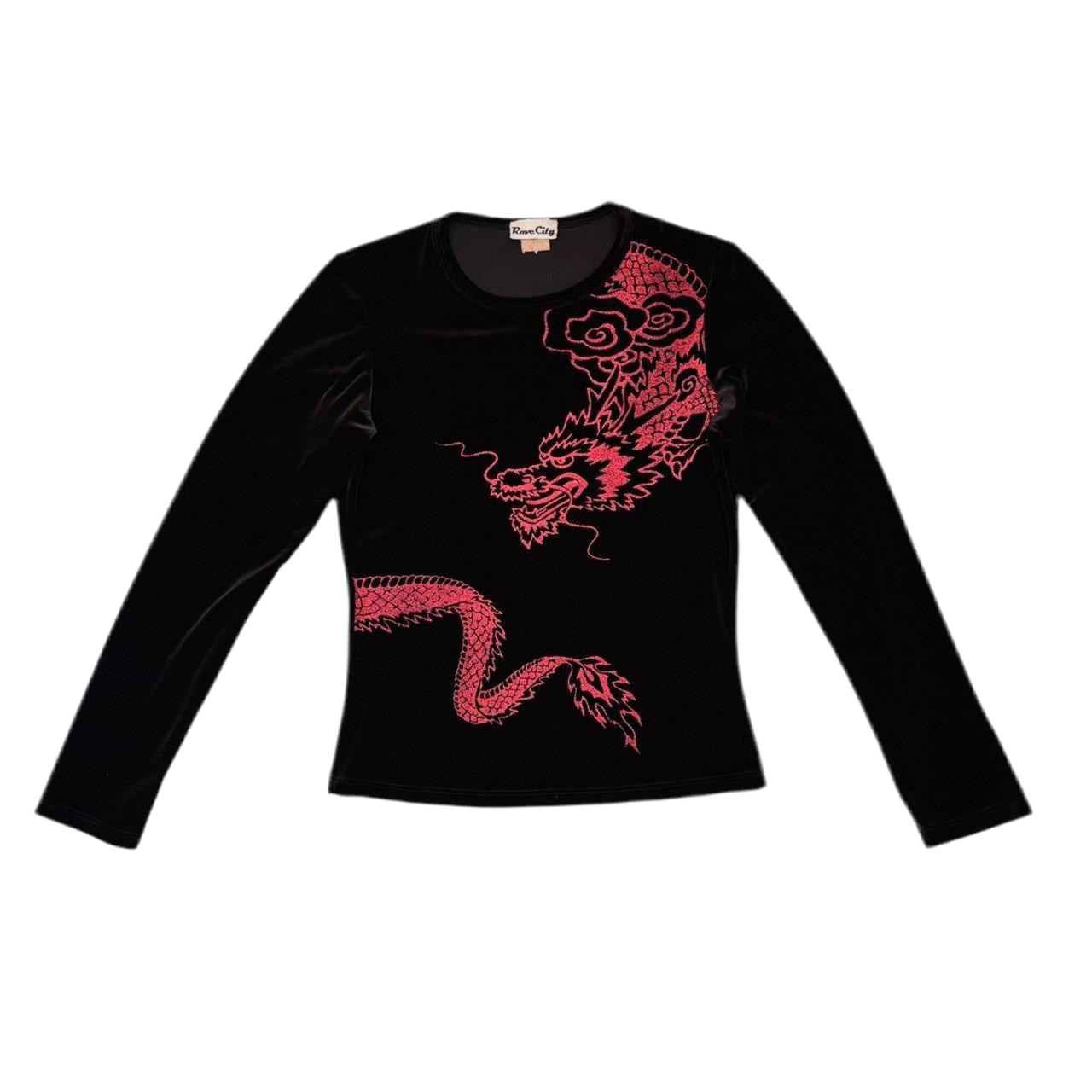 90s Velvet Dragon Top (XS/S)