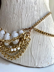 White & Gold chain belt
