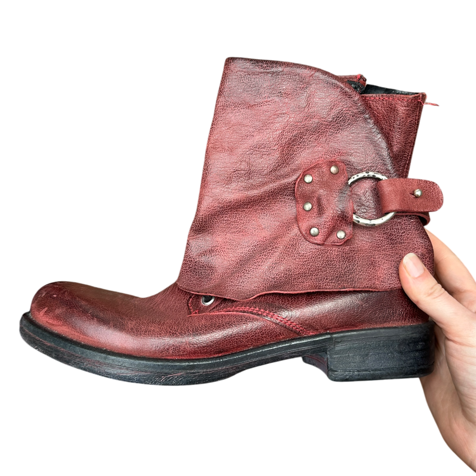 Vintage Italian Slouch Buckle Ankle Boots (UK 4 EU 37 US 6)