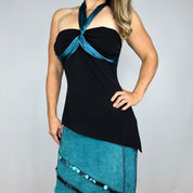Y2K Asymmetrical Halter Top (L)