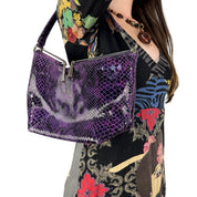 90s Italian Leather Purple Python Bag