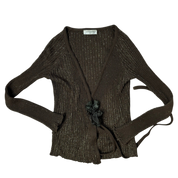 Vintage French Brown Knit Cardigan (S)