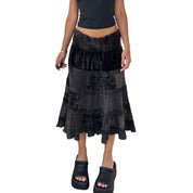 Vintage Italian Patchwork Midi Skirt (M)