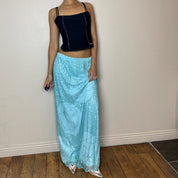 Italian Vintage blue sequin maxi skirt (S/M)