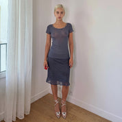 Vintage Italian Blue Mesh Top (S)