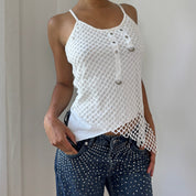Vintage Fishnet Cotton Tank (S/M)