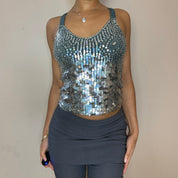 Vintage 90s Knit Sequin Top (S)