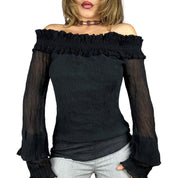 Guess Y2K Off The Shoulder Silk Blouse (S)