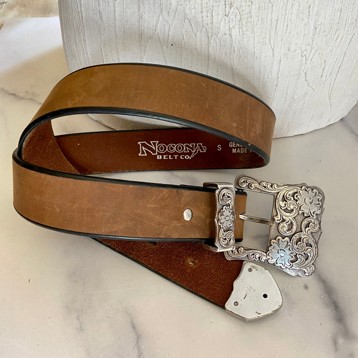 Brighton Ornamental Brown leather Belt — Holy Thrift