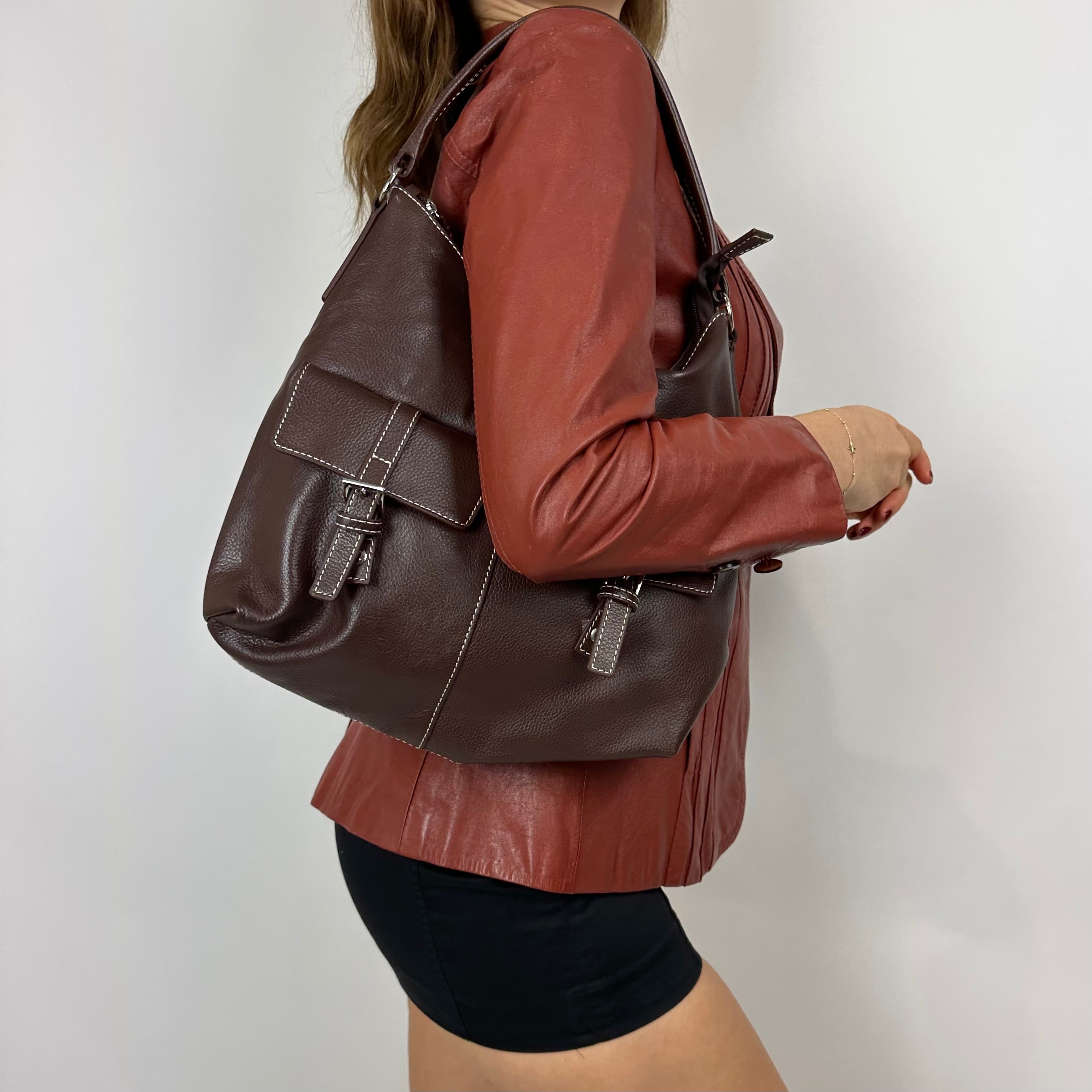 Vintage Brown Faux Leather Bag