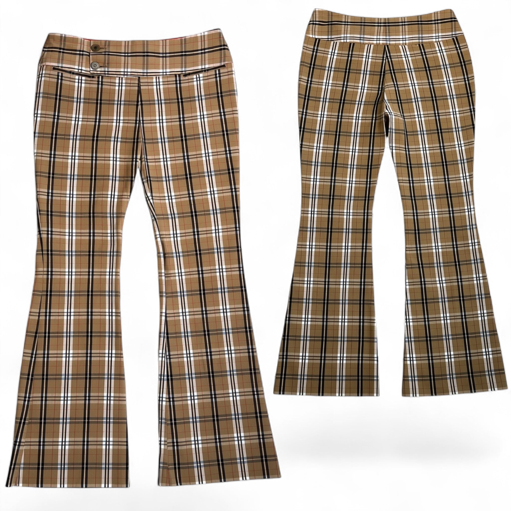 Y2K wet seal plaid low rise flares (9)