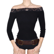 Y2K BEBE Black Off The Shoulder Sweater (XS/S)