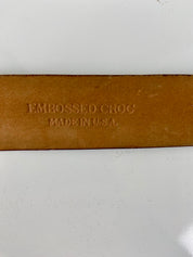 Two-Tone Croc-Embossed belt made in Italy