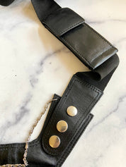 Black crossbody pocket