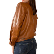 90s Cognac Leather Jacket (XS)