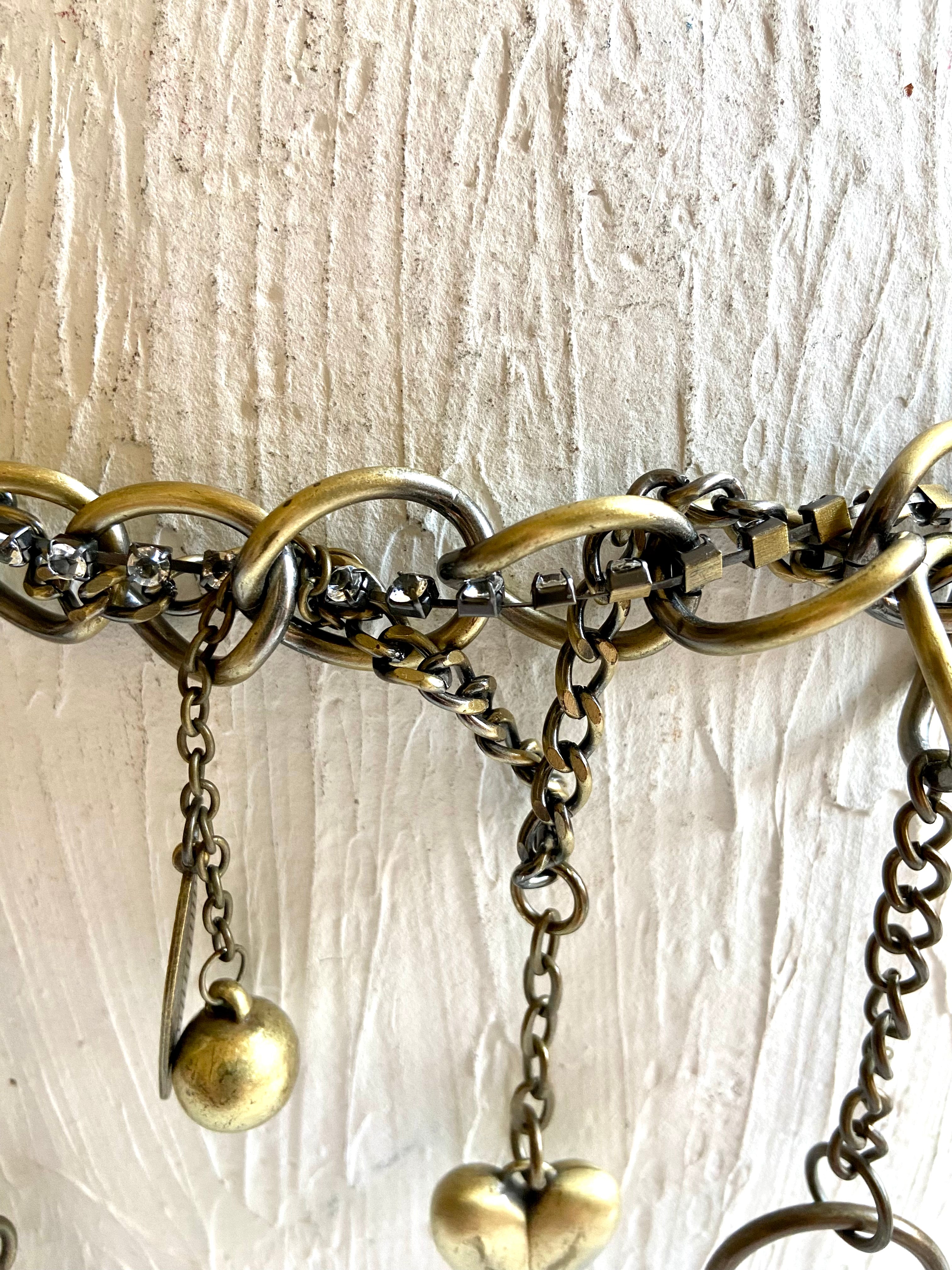 Wood metal chain belt