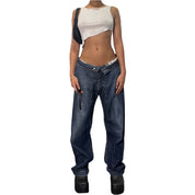2000s Denim Jeans low rise and baggy fit (XS/M)