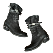 Vintage AS.98 Biker Slouch Spike Moto Ankle Boots (UK 6 US 8 EU 39)