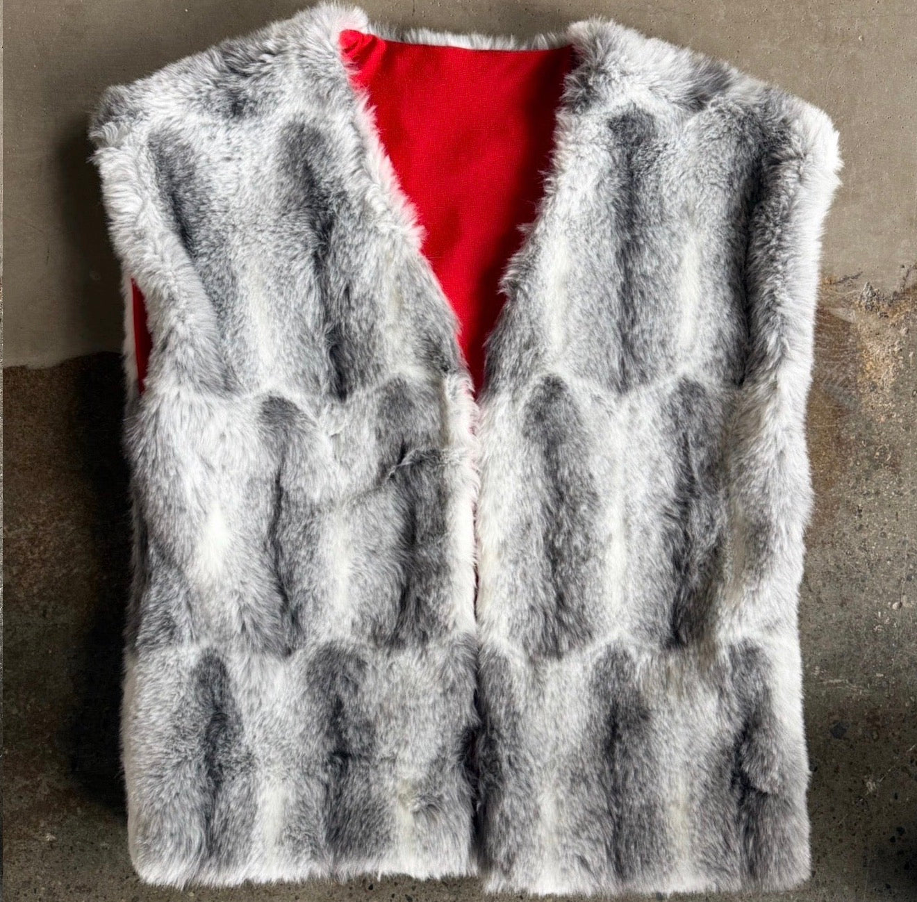 Faux Fur Vest + Matching Hat Set (M-L)