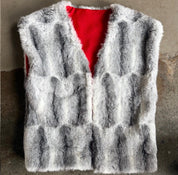 Faux Fur Vest + Matching Hat Set (M-L)