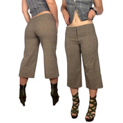 Brown Plaid Gaucho Capris (S)