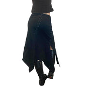 Vintage Grunge Lace Up Maxi Skirt (S/M)