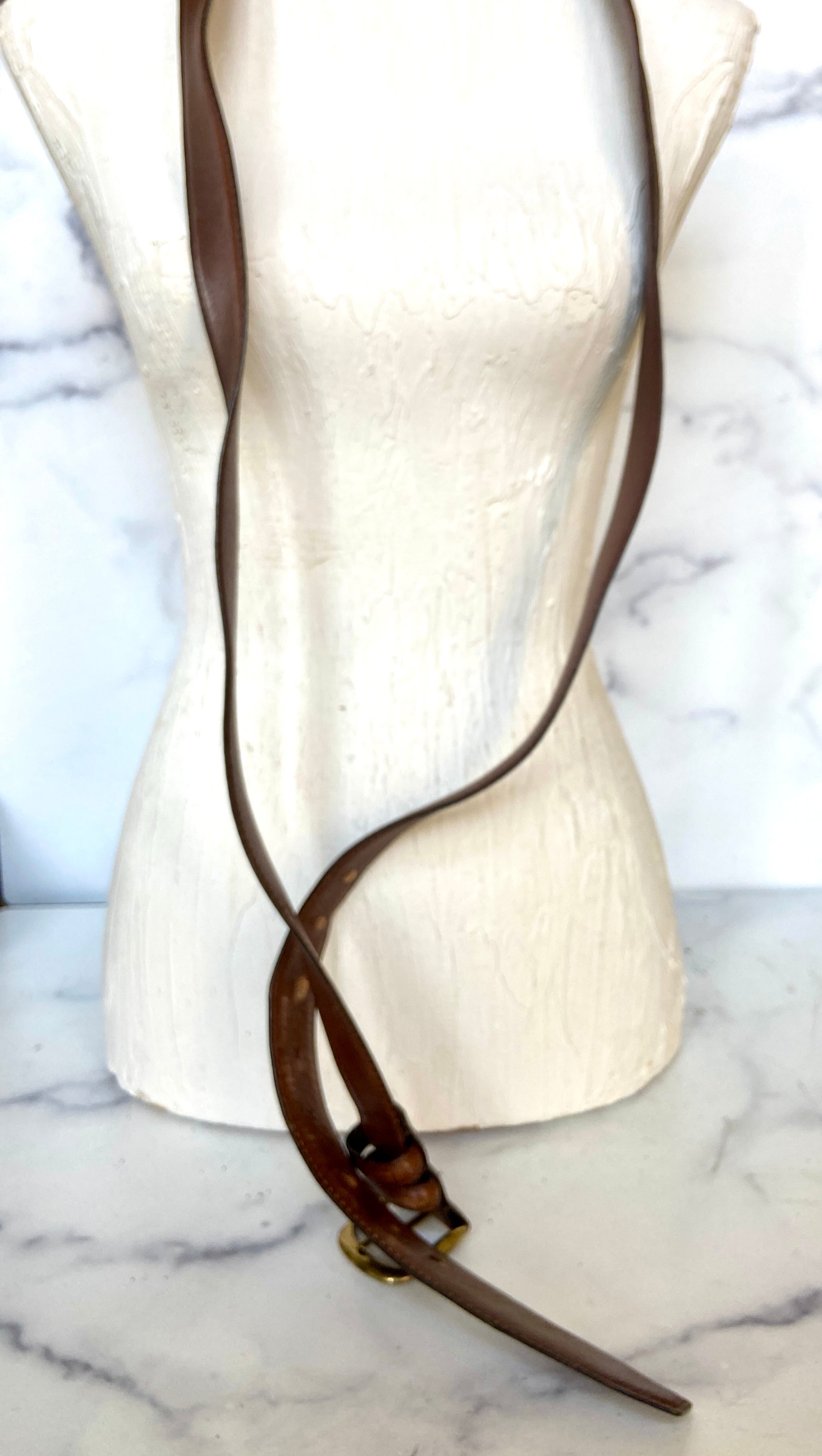 Double layered leather belt