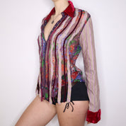 Y2K Funky Abstract Designer Blouse (M)