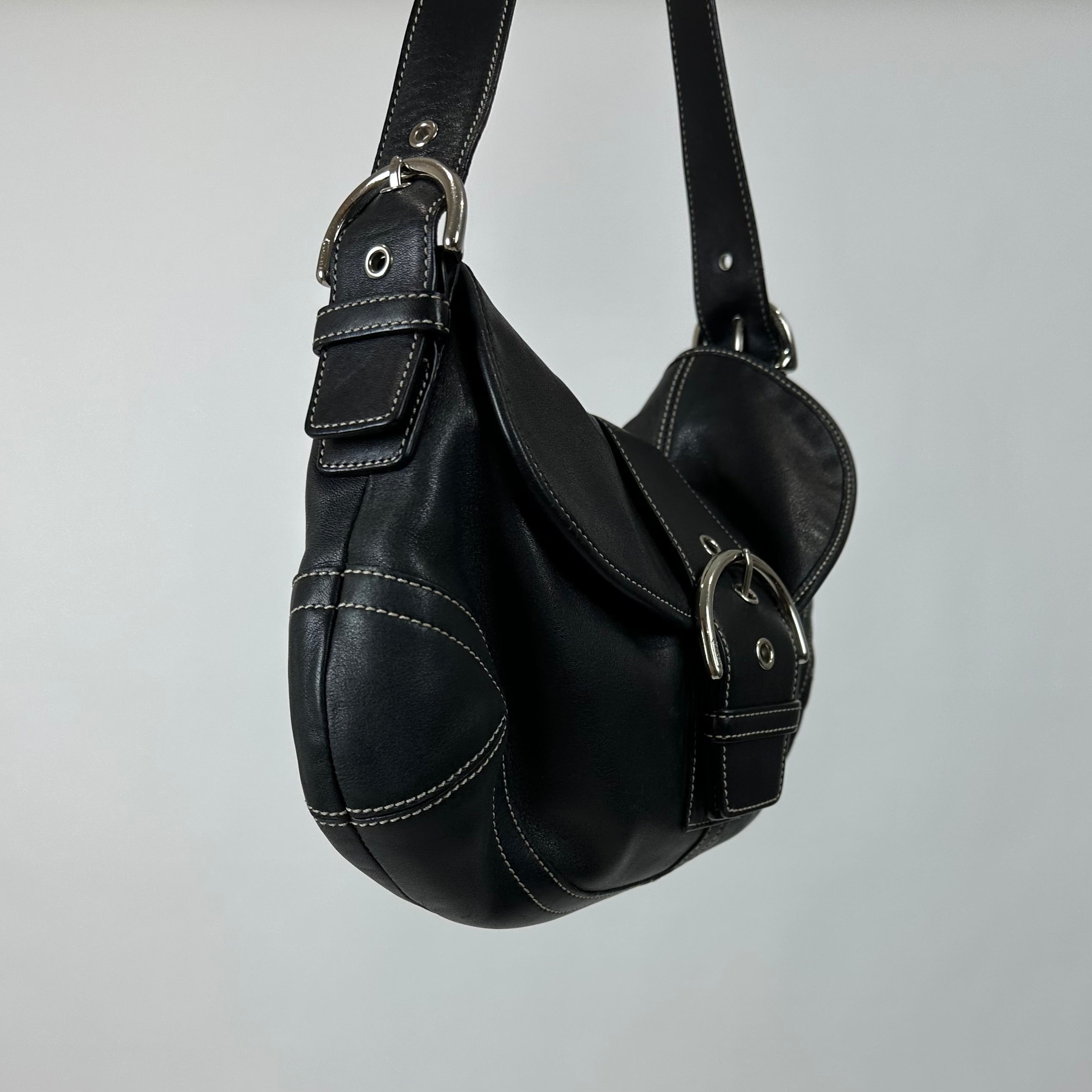 Vintage Coach Black Leather Purse