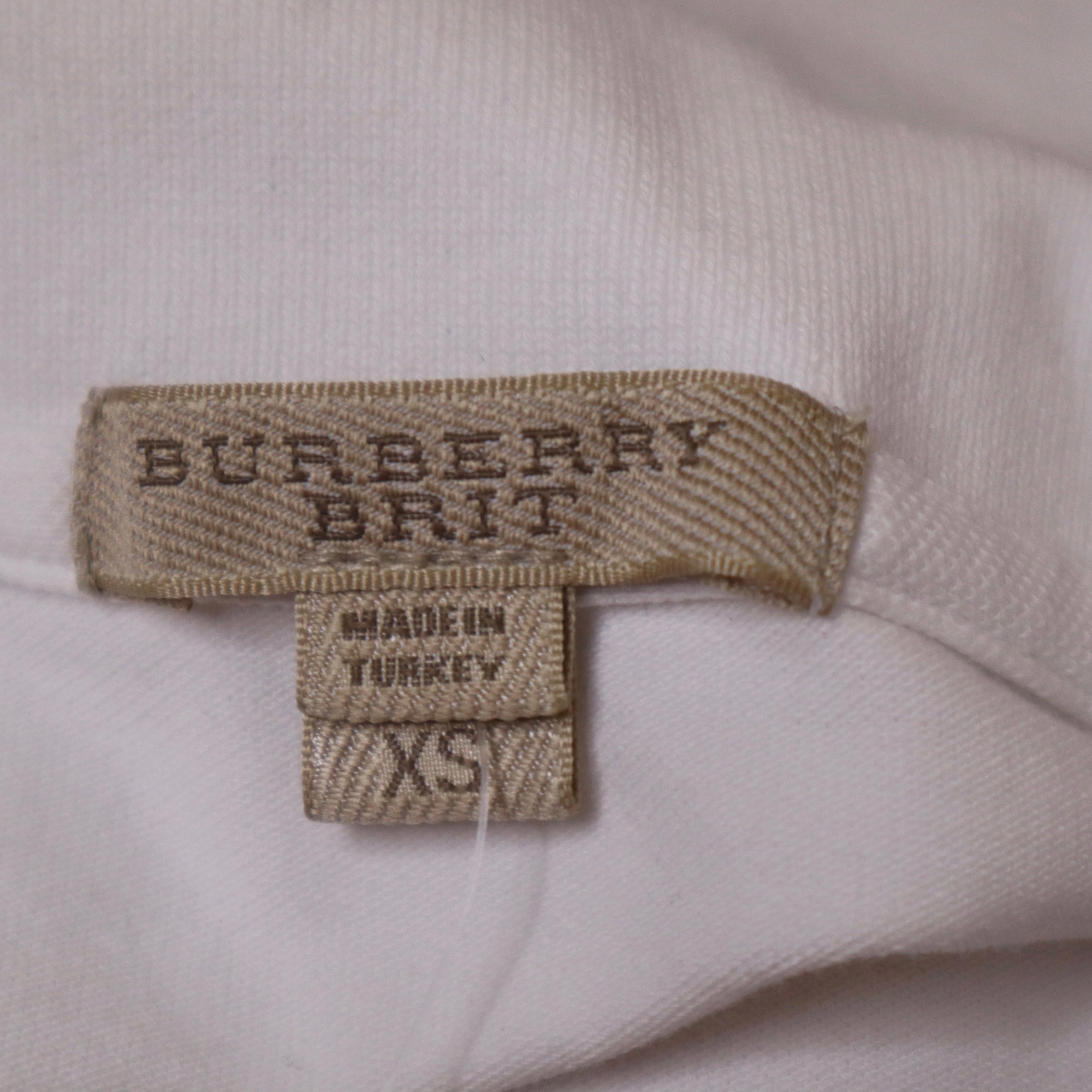 Y2K BURBERRY White Collared Button Up Top (XS)