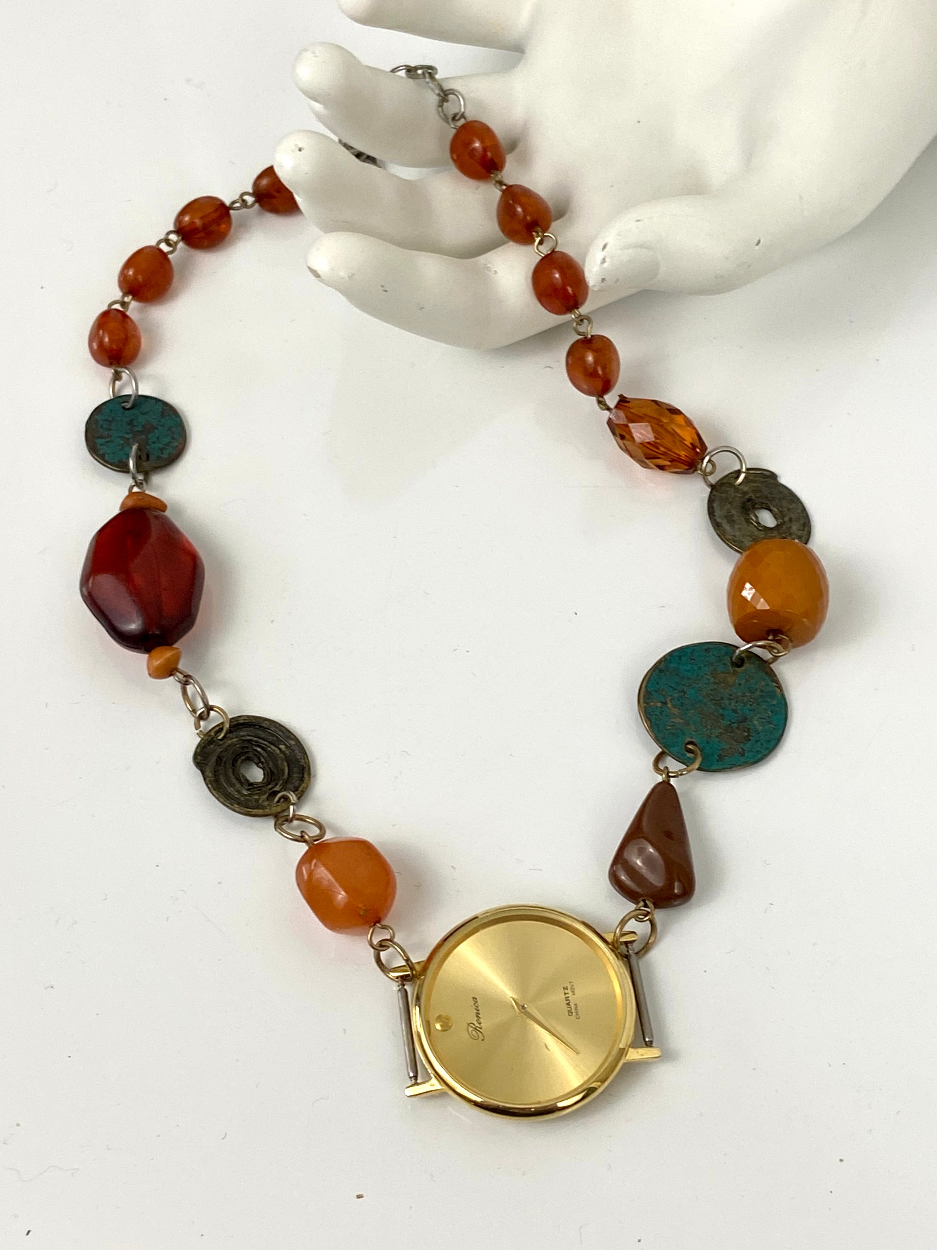 Multi colored beads watch ⏱️choker