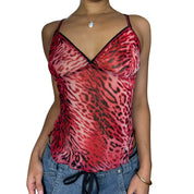 Vintage Red Cheetah Mesh Cami (S/M)