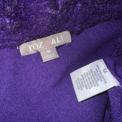 Early 2000s Violet Faux Fur Cardigan (L)