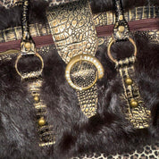 Euro Vintage Fur Statement Buckle Bag